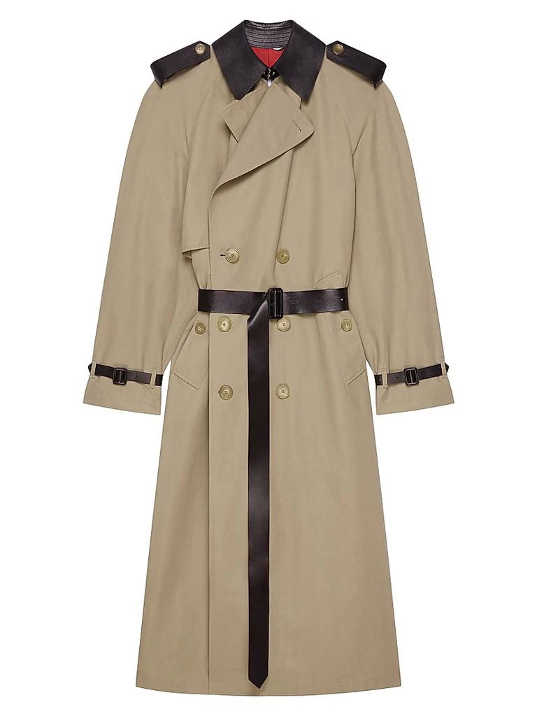 Givenchy Trenchcoat in Cotton with Leather Details 1