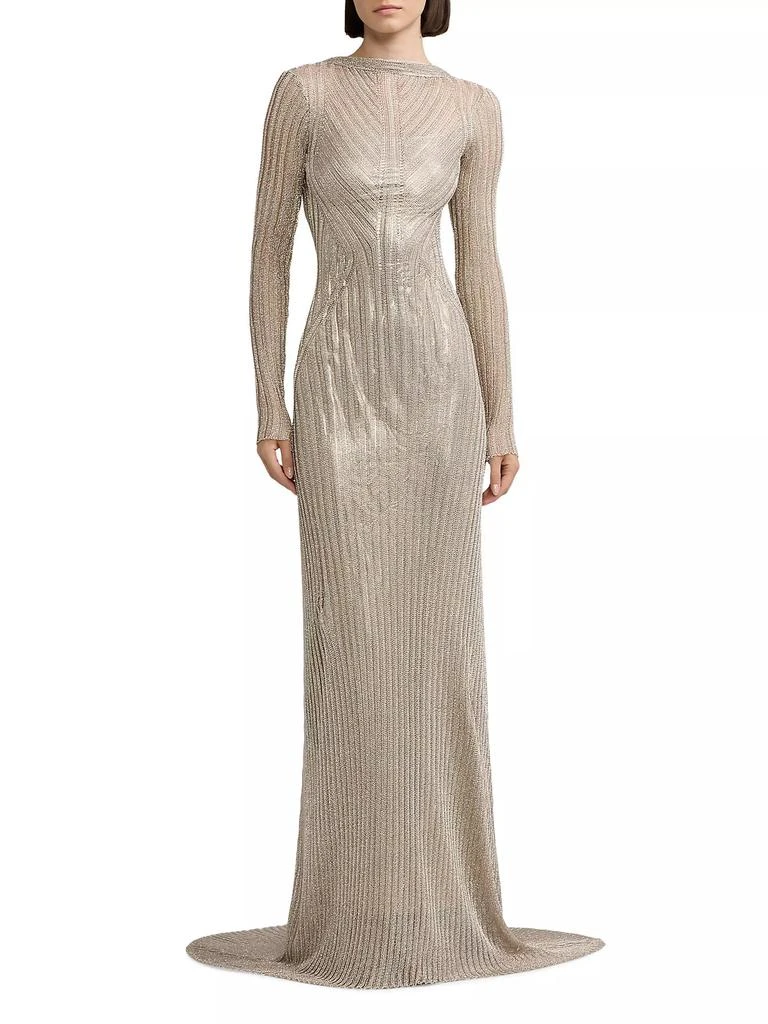 Ralph Lauren Metallic Knit Gown 3
