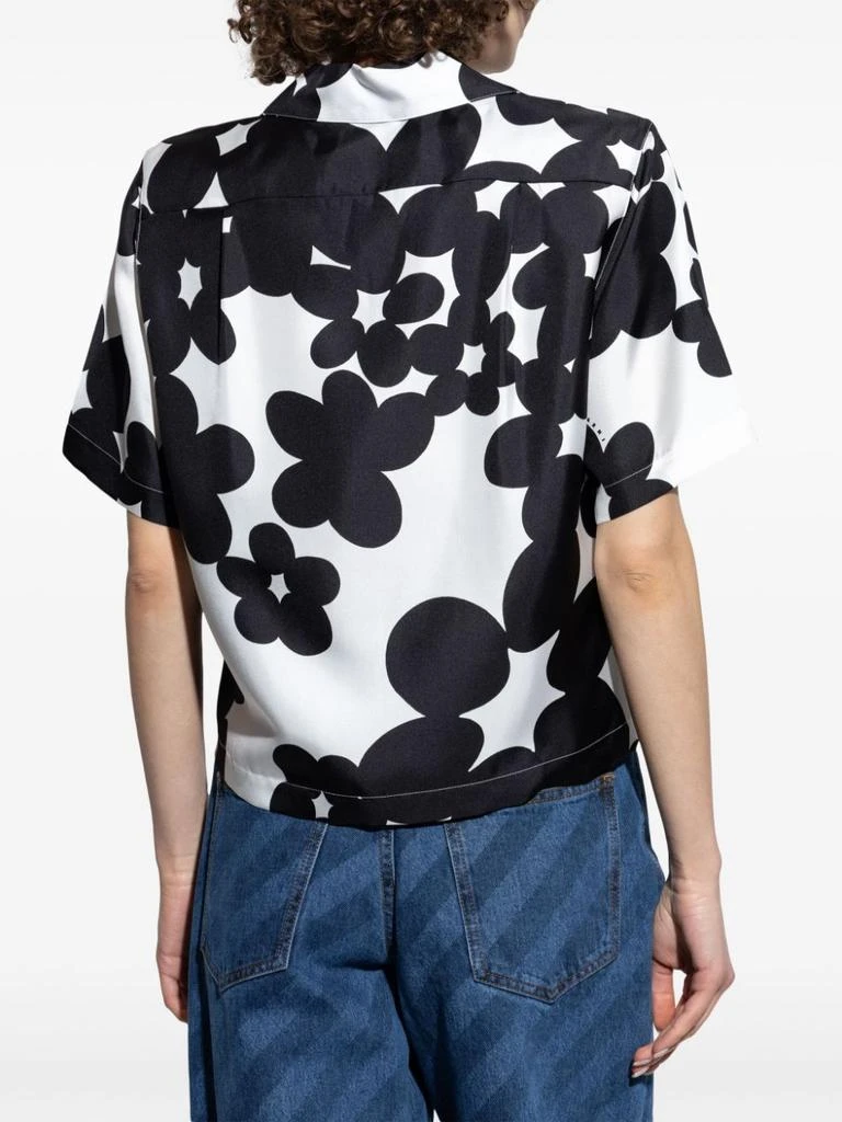 Marni WHITE MC SHIRT WITH BLACK FLOWERS 2