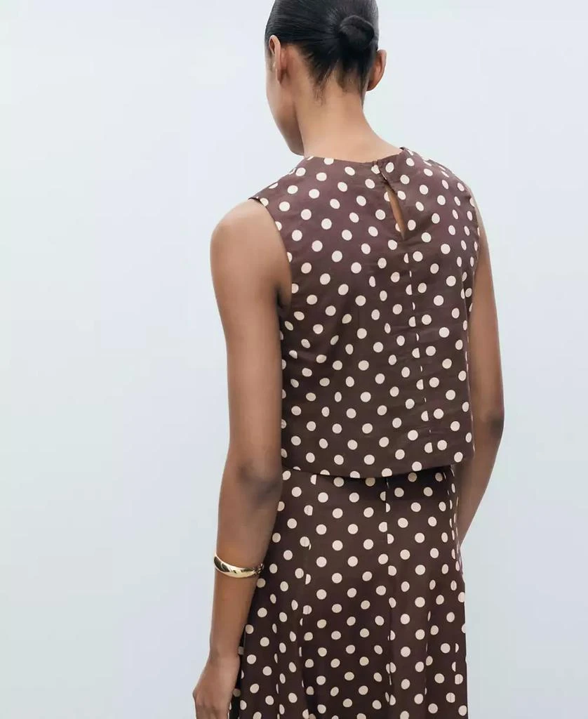 Mango Women's Polka-Dot Linen Crop Top 2