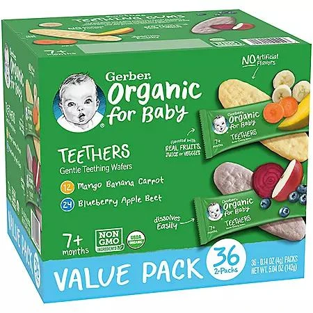 Gerber Gerber Organic Teething Wafers Variety Pack, 36 ct. 7