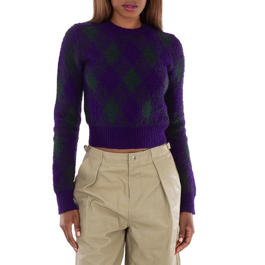 Burberry Argyle-Knit Long Sleeve Cropped Jumper