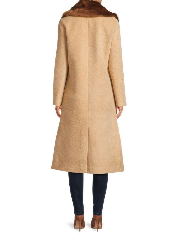 Unreal Fur Faux Fur Collar Longline Coat 2