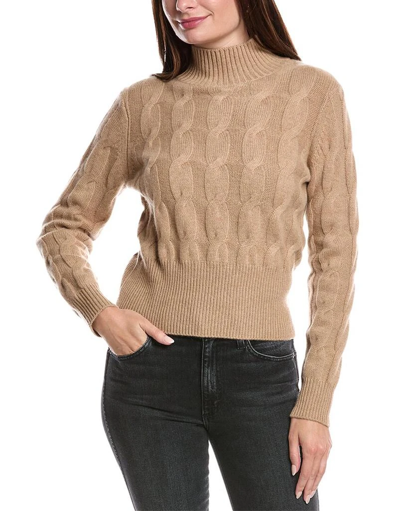 FORTE_FORTE Cable Mock Neck Cashmere Sweater