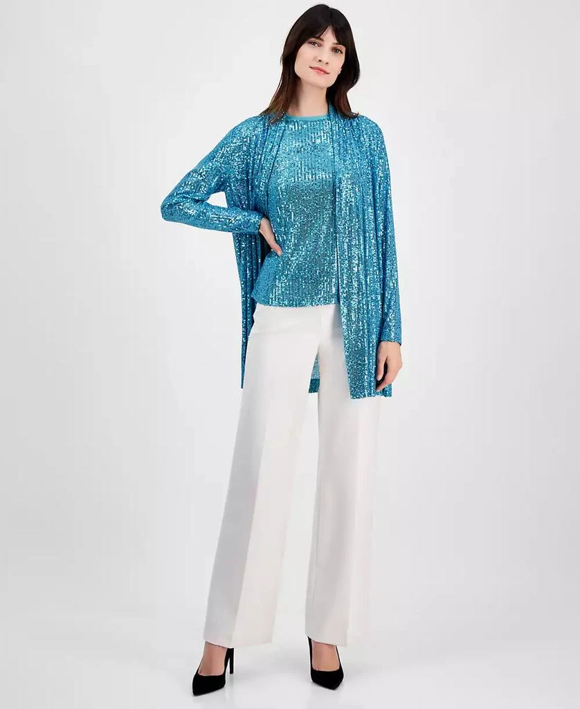 Anne Klein Women's Sequin Embellished Open-Front Jacket 4