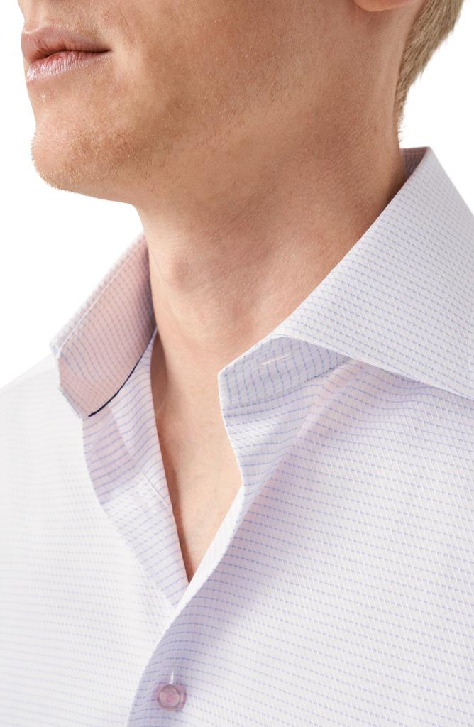 Eton Slim Fit Microcheck Organic Cotton Dress Shirt