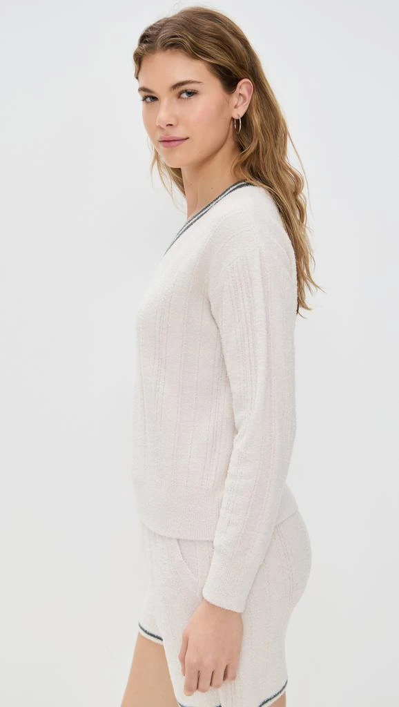 Barefoot Dreams V Neck Pointelle Pullover 3