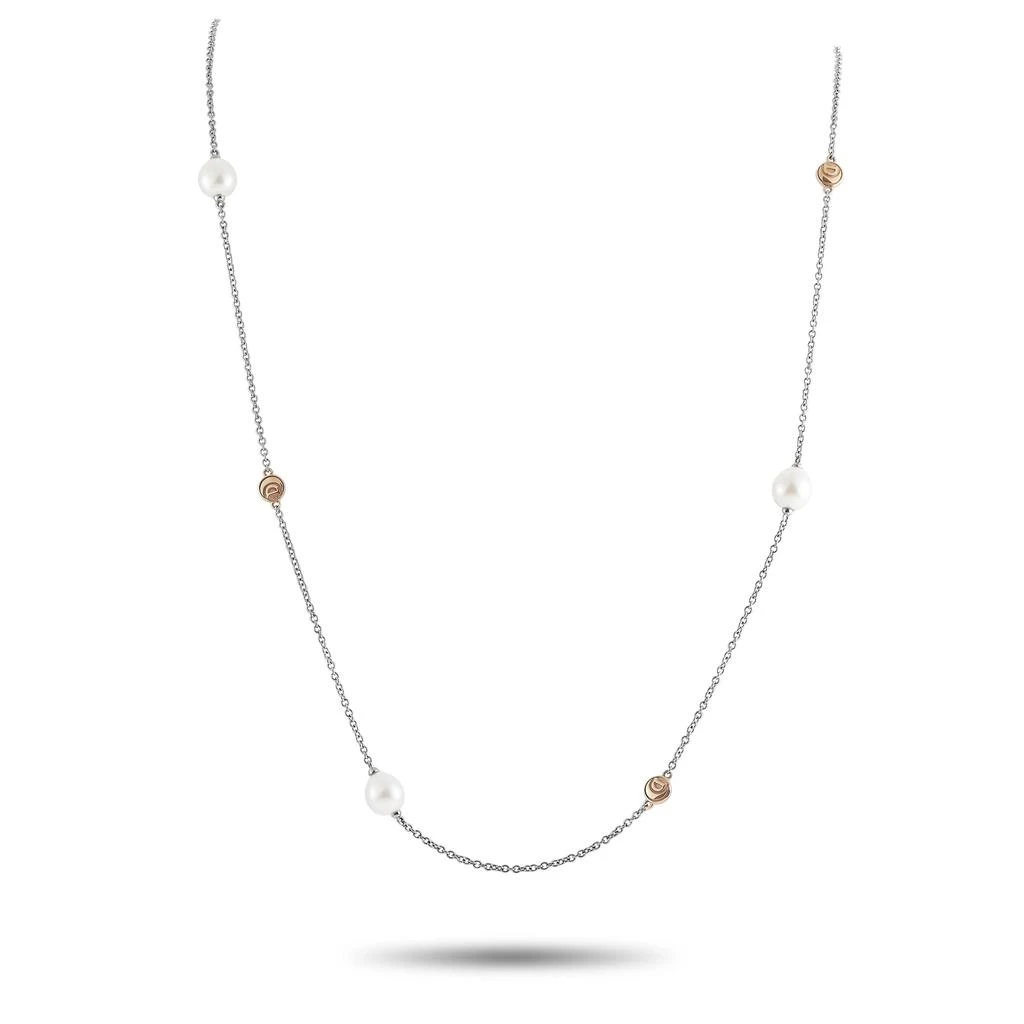 Damiani 18K White and Rose Gold Pearl Necklace 1