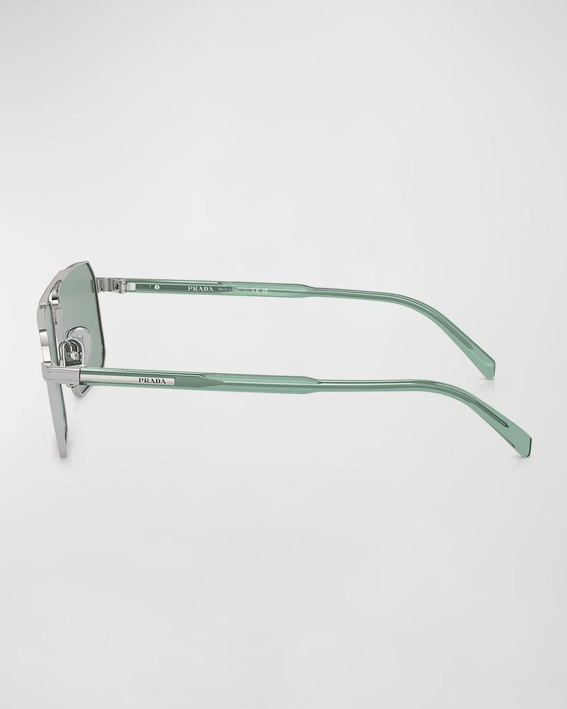 Prada Men's Double-Bridge Metal Square Sunglasses 2