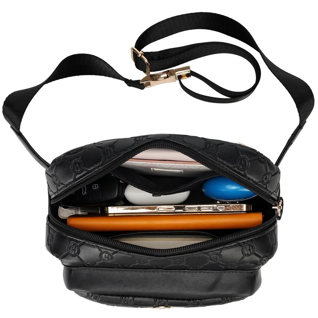 ELLE Compass 1.6L Vegan Leather Monogram Sling