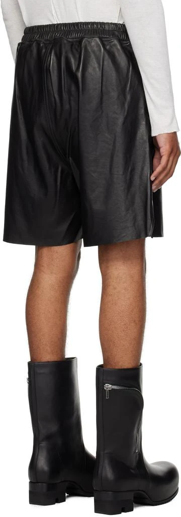 Rick Owens Black Concordians Boxers Leather Shorts 3
