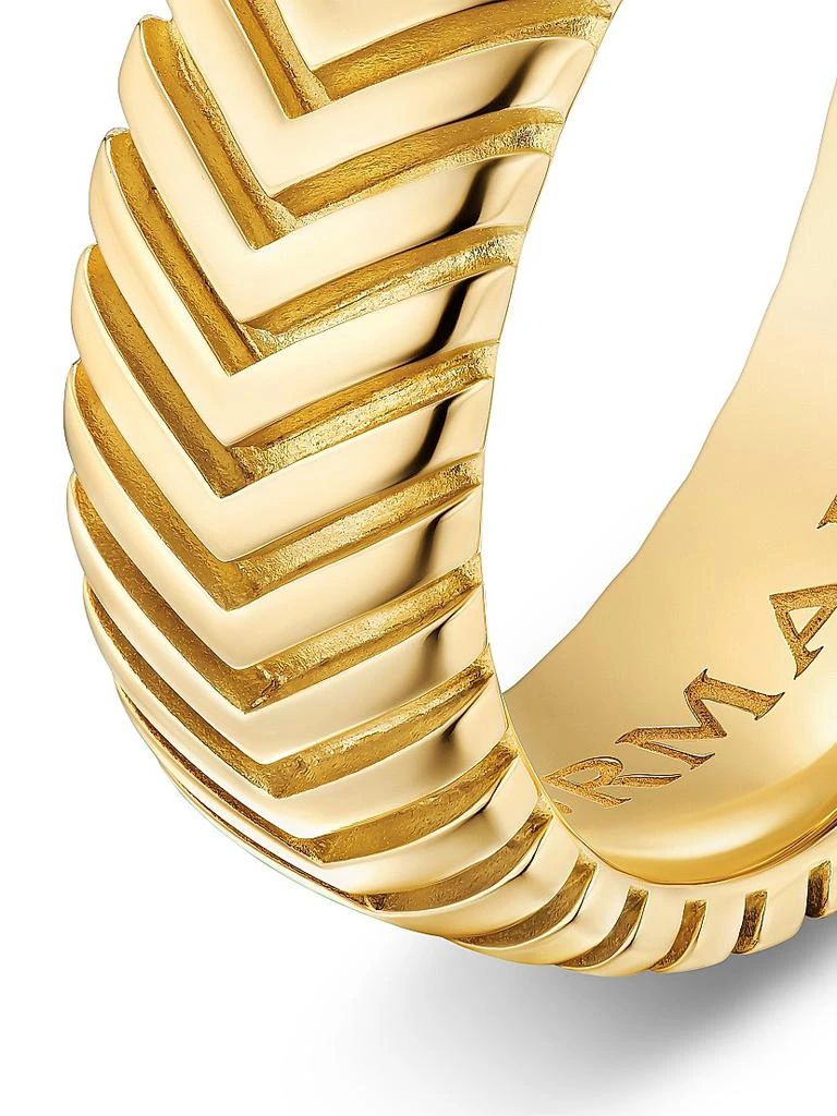 David Yurman Chevron Band Ring in 18K Yellow Gold, 8MM 6