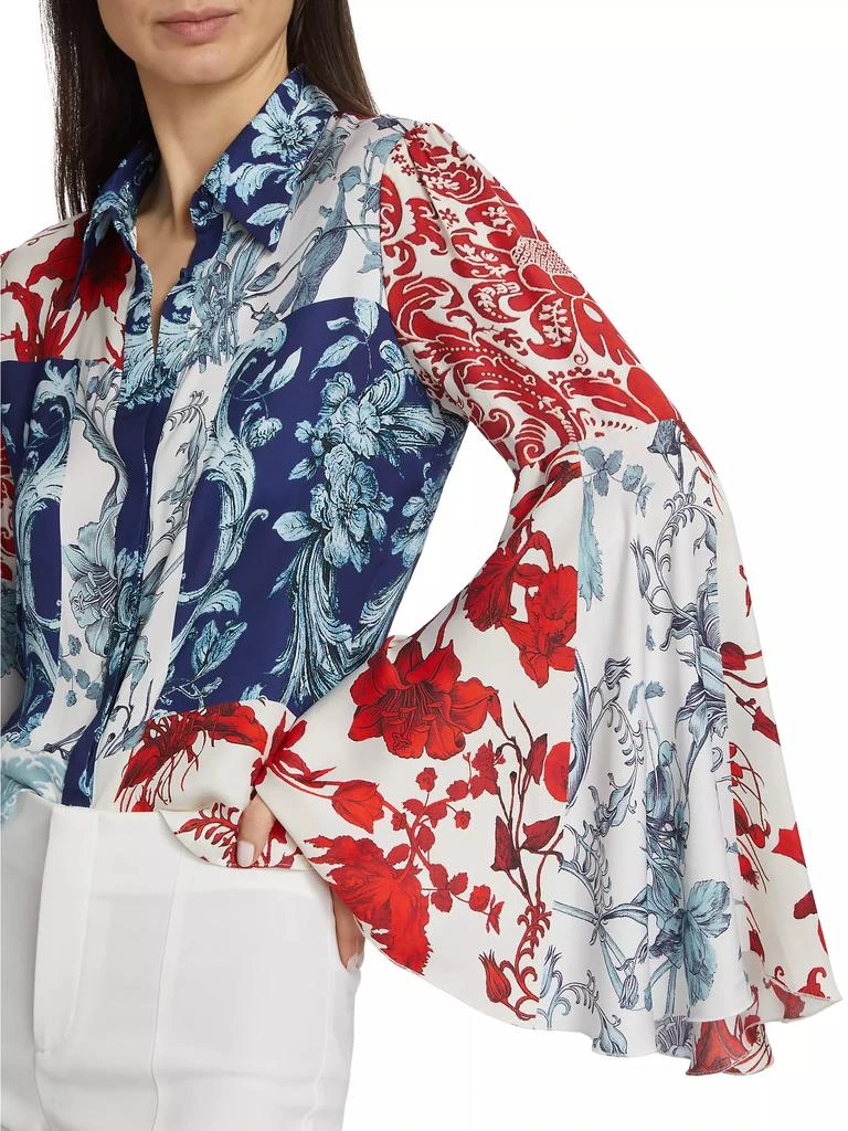 Alice + Olivia Willa Floral Bell-Sleeve Blouse 6