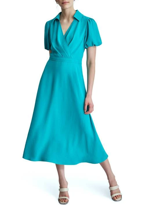 DKNY Womens Solid Crepe Fit And Flare Dress 1