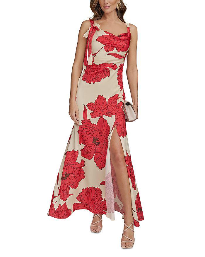 【Donna Karan New York】Belted V-Neck Jacquard Ball Gown Donna Karan New York Women's Belted V-Neck Jacquard Ball