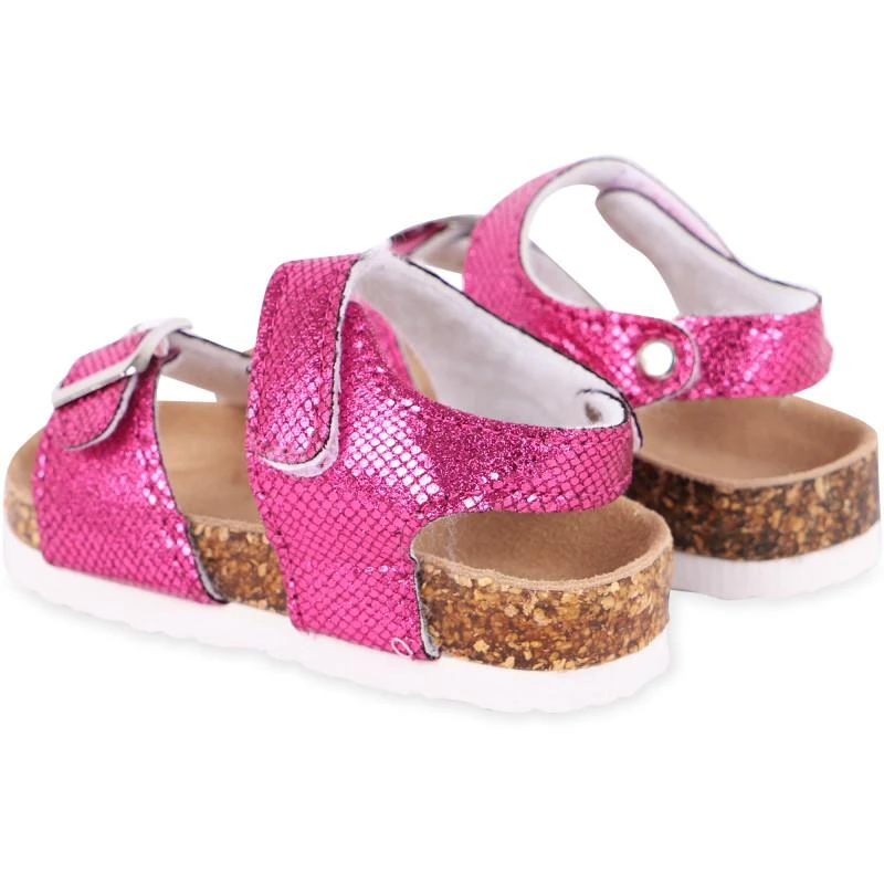 COLORS OF CALIFORNIA Shimmering velcro strap sandals in pink 2