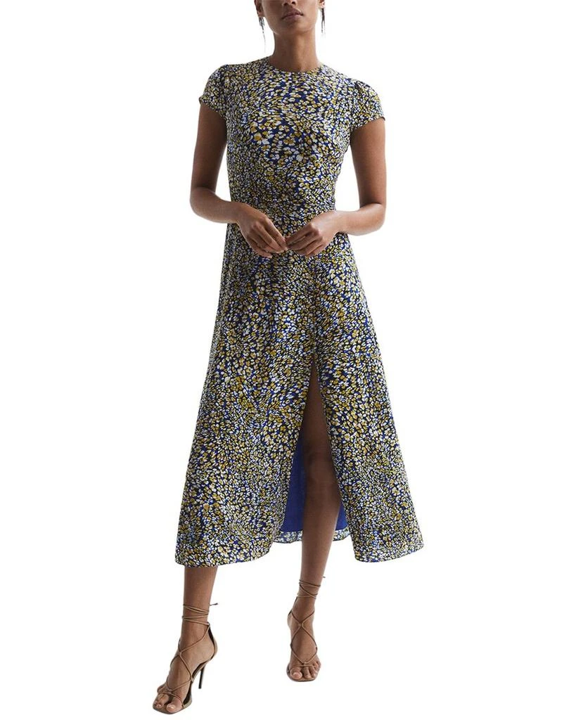 reiss livia printed cut out back midi dress Reiss Livia Printed Cut Out Back Midi Dress, Blue/Multi