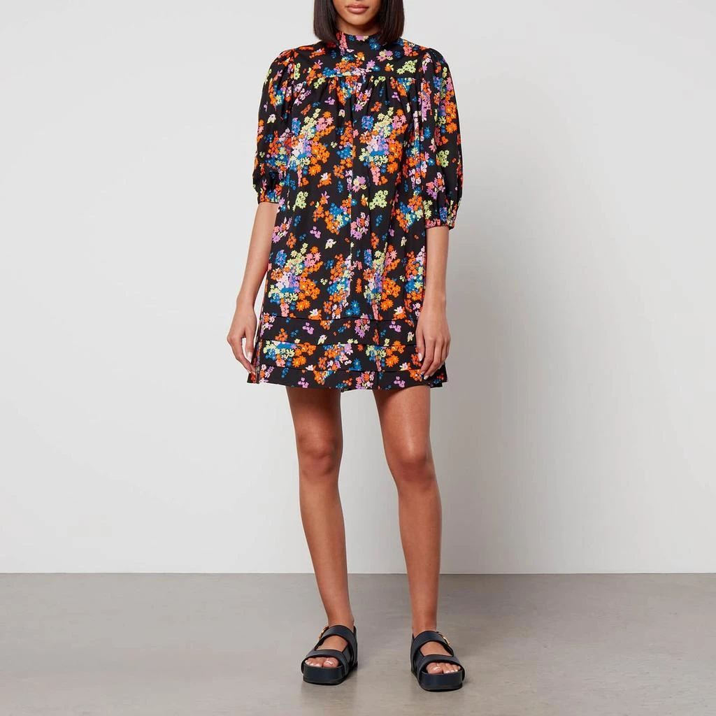 Aligne Aligne Glossy Floral-Print Cotton Mini Dress 3