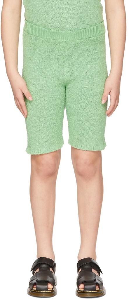 Misha 
Puff Kids Green Bouclé Boardwalk Shorts