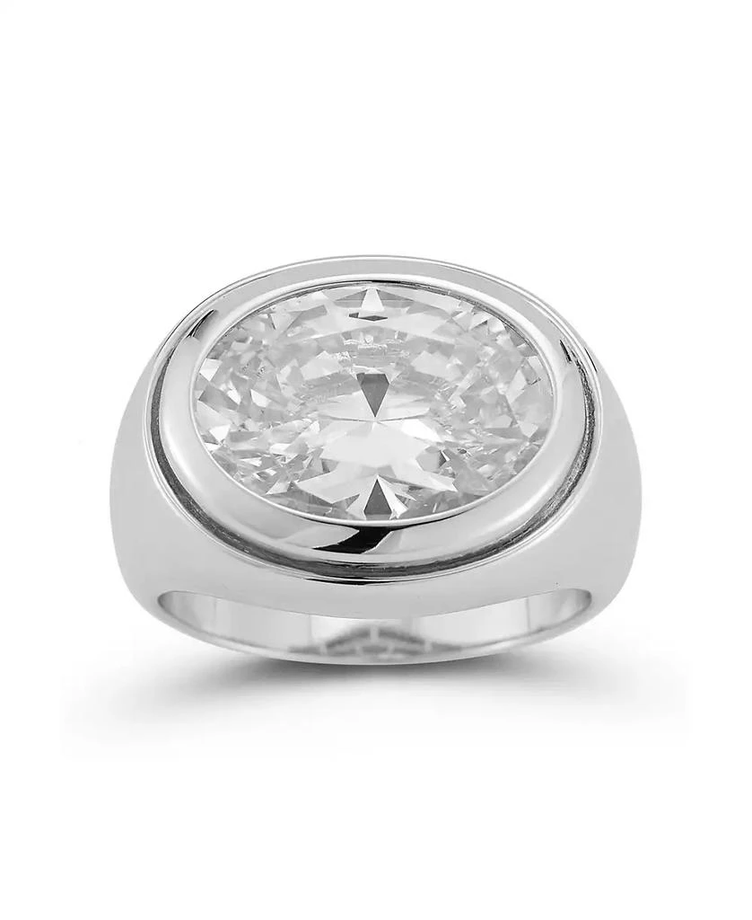 Rachel Zoe 14K Gold Plated Sterling Silver Oval Signet Ring