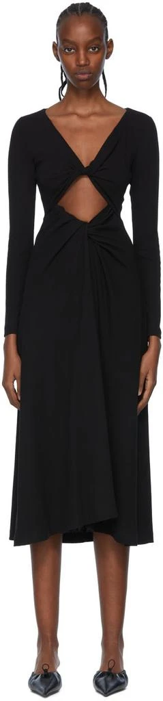ROSETTA GETTY Black Cotton Midi Dress 1