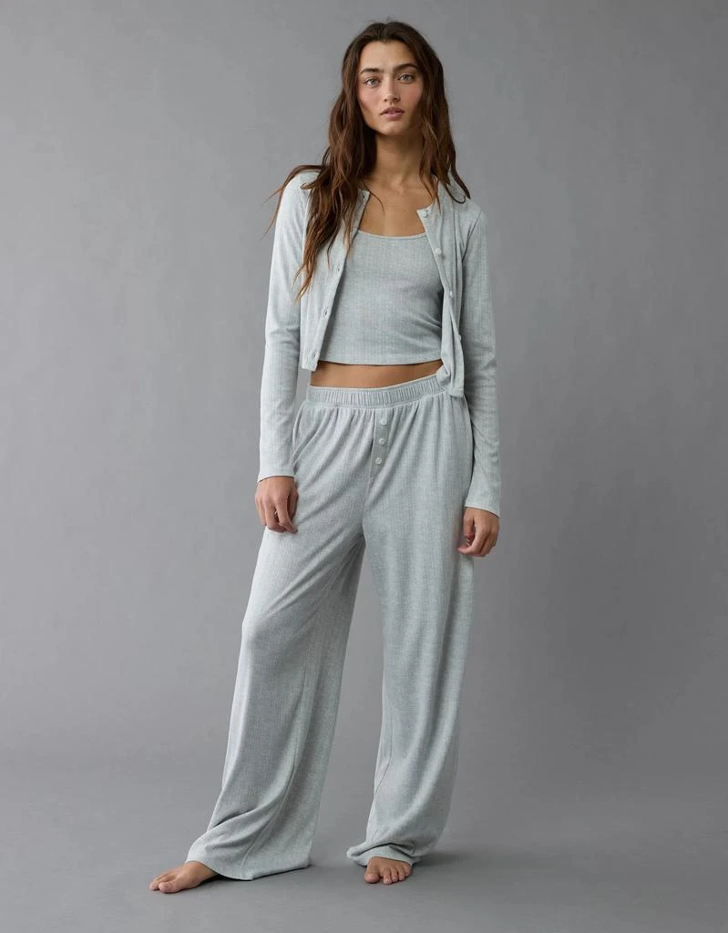 AE AE 3-Piece Pointelle Plush Cardigan Pajama Set 4