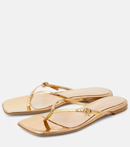 Gianvito Rossi Mirrored leather thong sandals 5