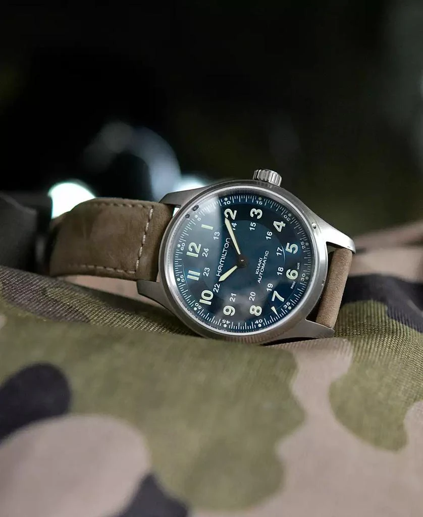 Hamilton Men's Swiss Automatic Khaki Field Brown Leather Strap Watch 42mm 6