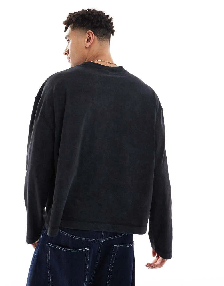 ASOS ASOS DESIGN oversized heavyweight boxy long sleeve washed t-shirt 220gsm in black 3