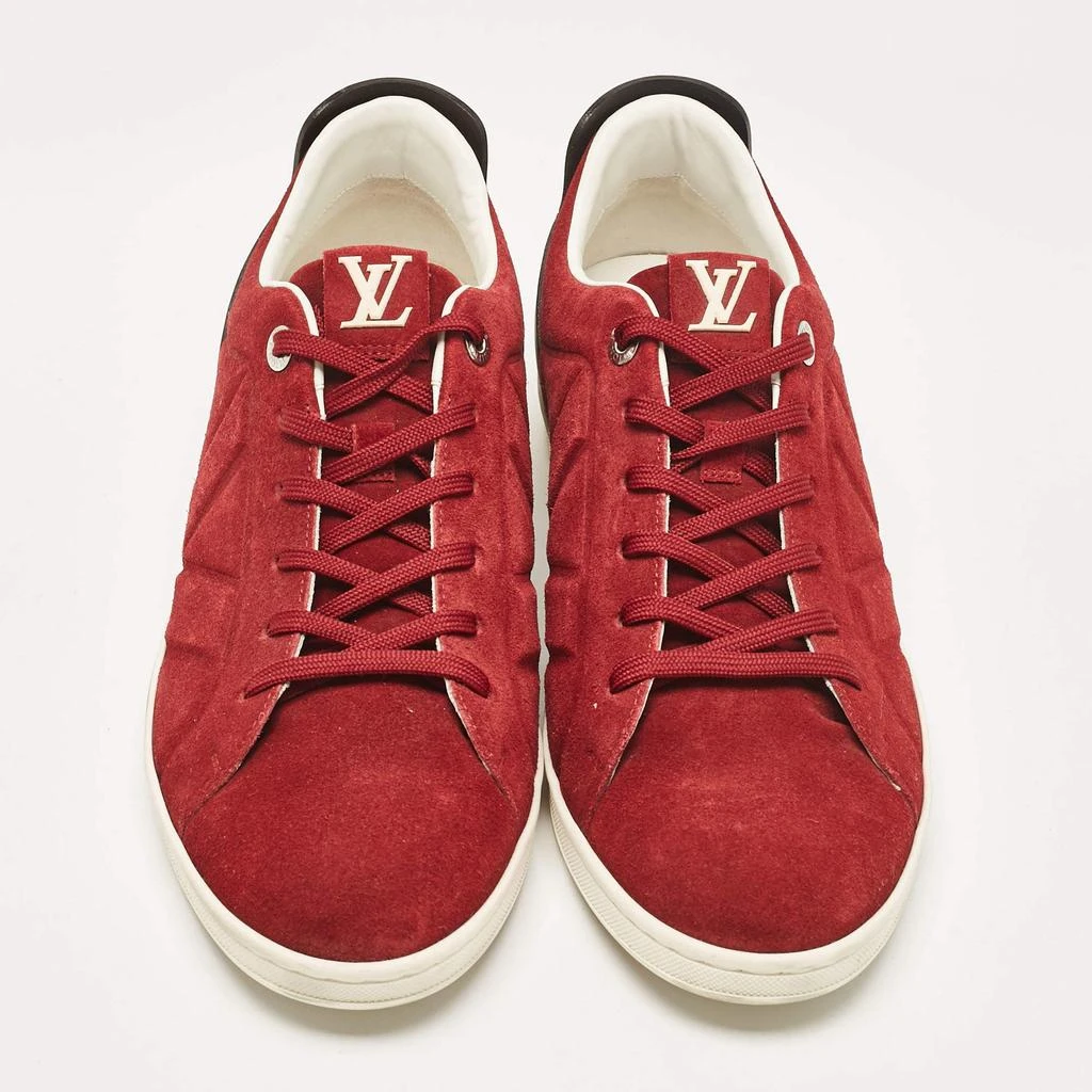 Louis Vuitton Louis Vuitton Burgundy Leather Suede Lace Up Sneakers Size 43 3