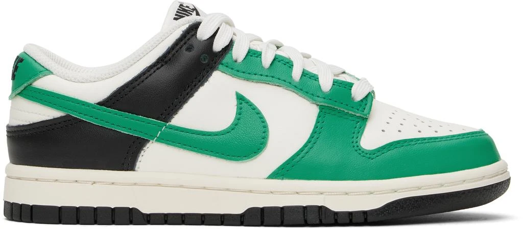 NIKE Green & White Dunk Low Sneakers 1