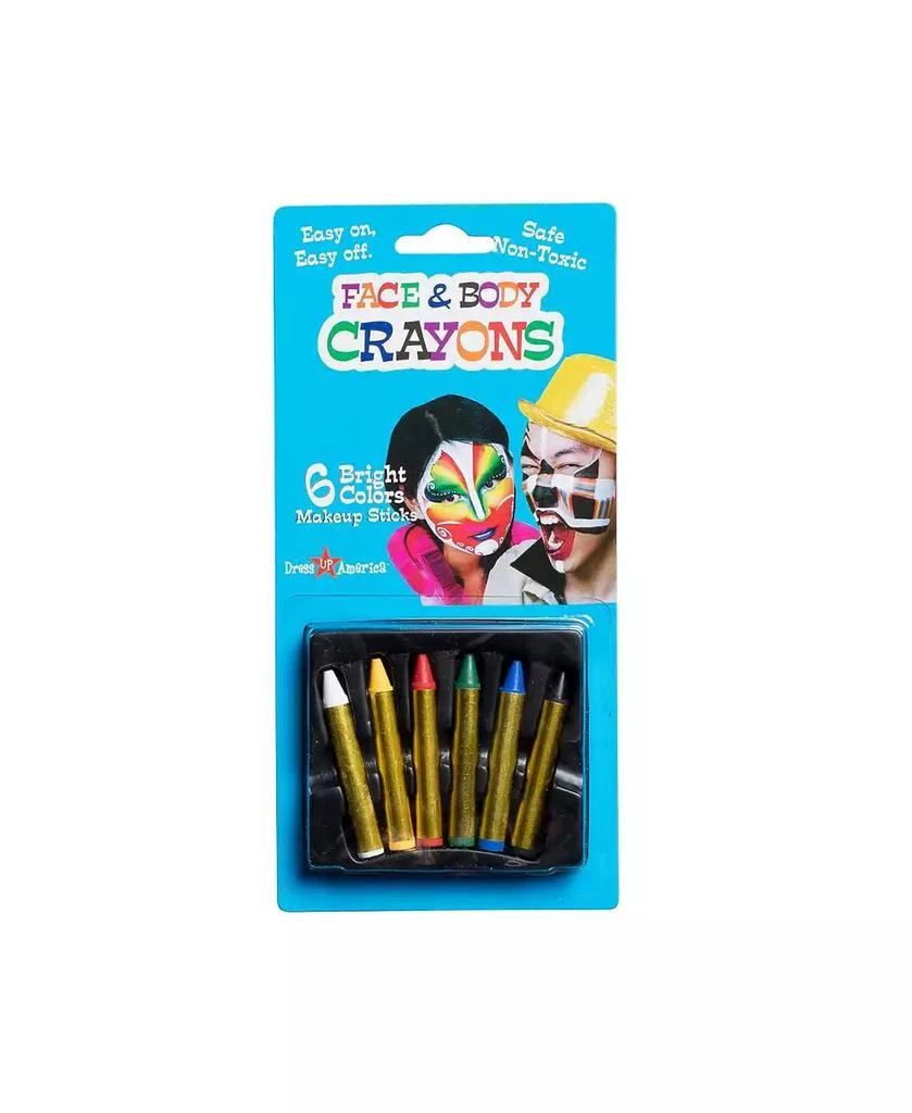 Dress Up America Kids 6 Face Paint Crayons - Blister Pack