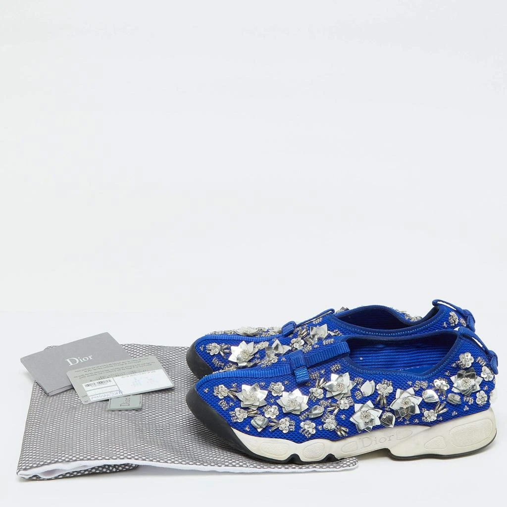 Dior Dior Blue Mesh Embellished Fusion Slip On Sneakers Size 37.5 9