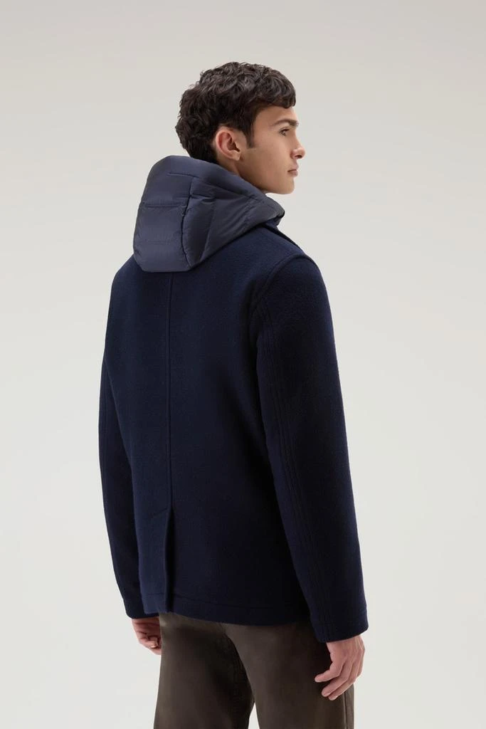 Woolrich 2-in-1 Peacoat in Recycled Italian Wool Blend - Men - Blue 3