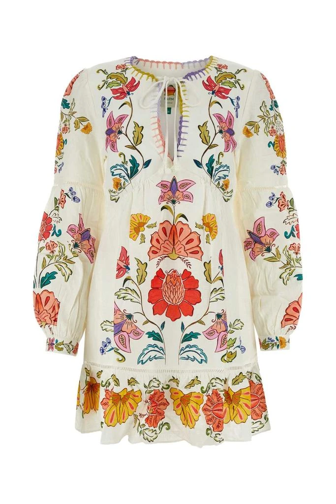 Farm Rio Printed Linen Blend Mini Dress 1
