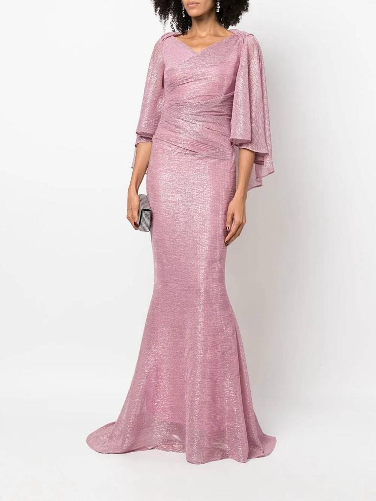 Talbot Runhof Talbot Runhof - Doris Metallic Voile Evening Gown