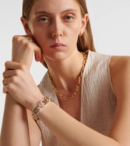 David Yurman DY Mercer® 18kt gold and sterling silver chain bracelet with diamonds 3