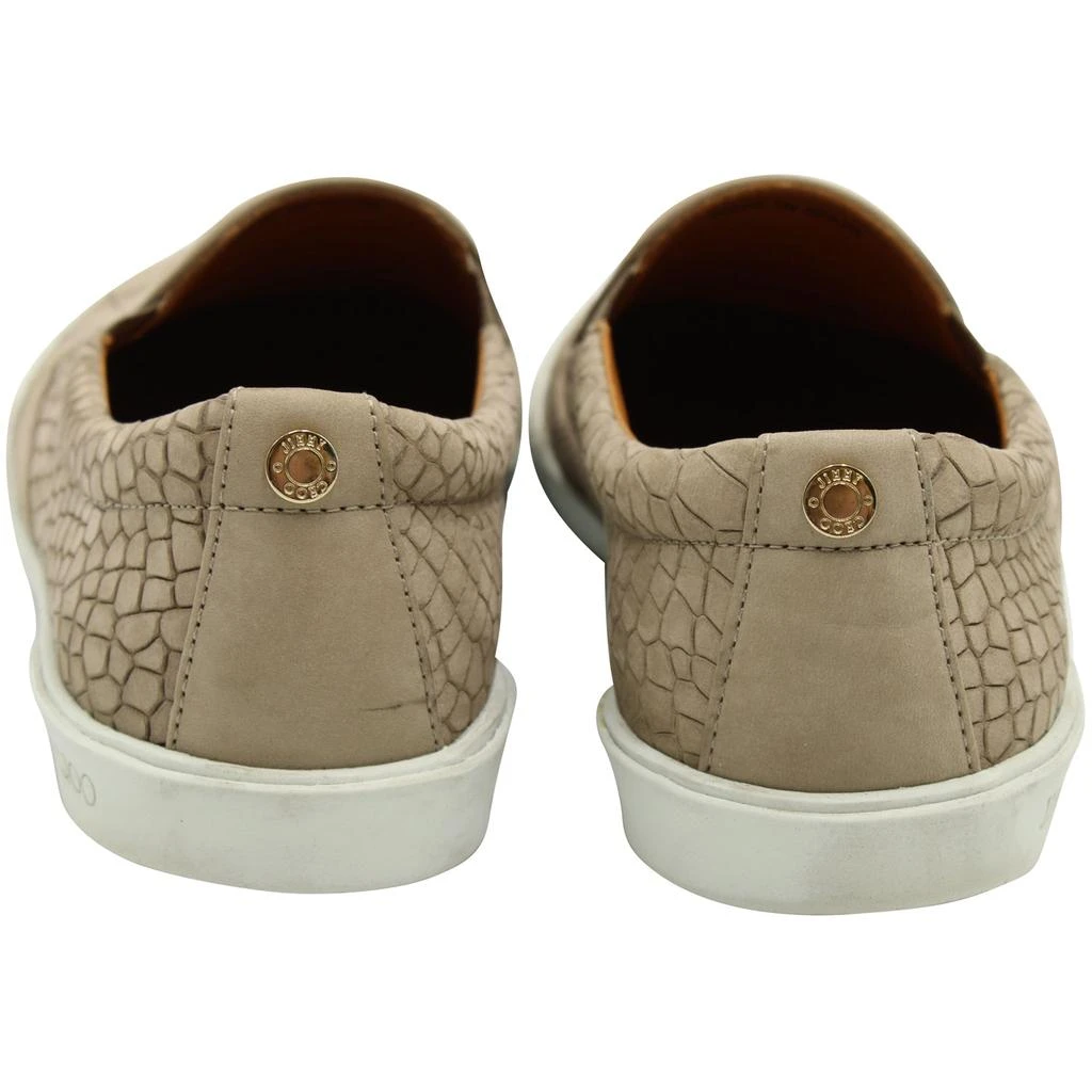 Jimmy Choo Croc-embossed Slip-on Sneakers in Nude Leather 4