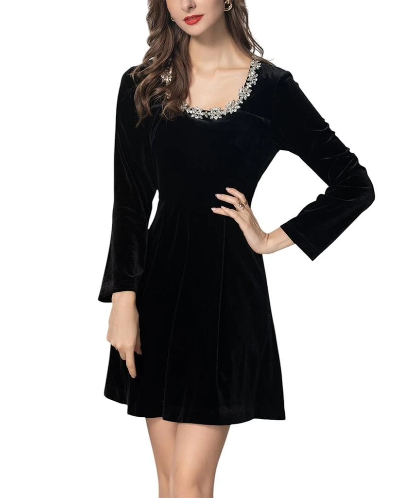 strapless open back dress Sleeveless Knot Front Dress for Tall Women in Black M / Extra Tall / Black