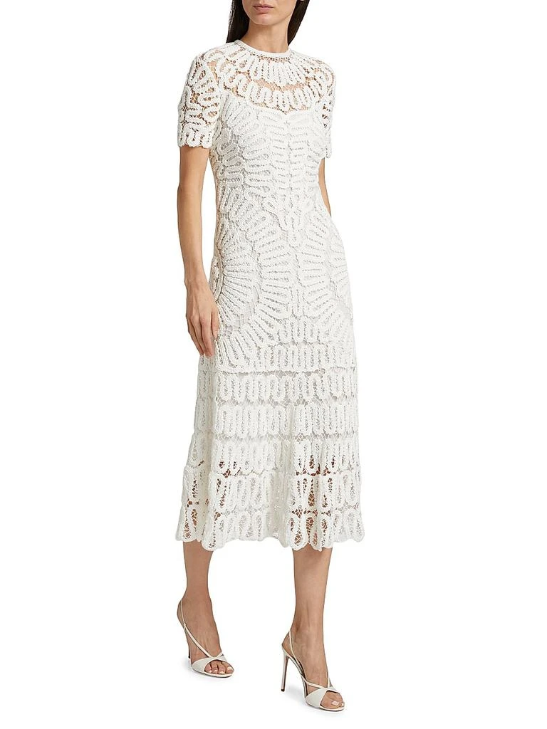 SIMKHAI Lorelai Crocheted Crewneck Midi-Dress 2