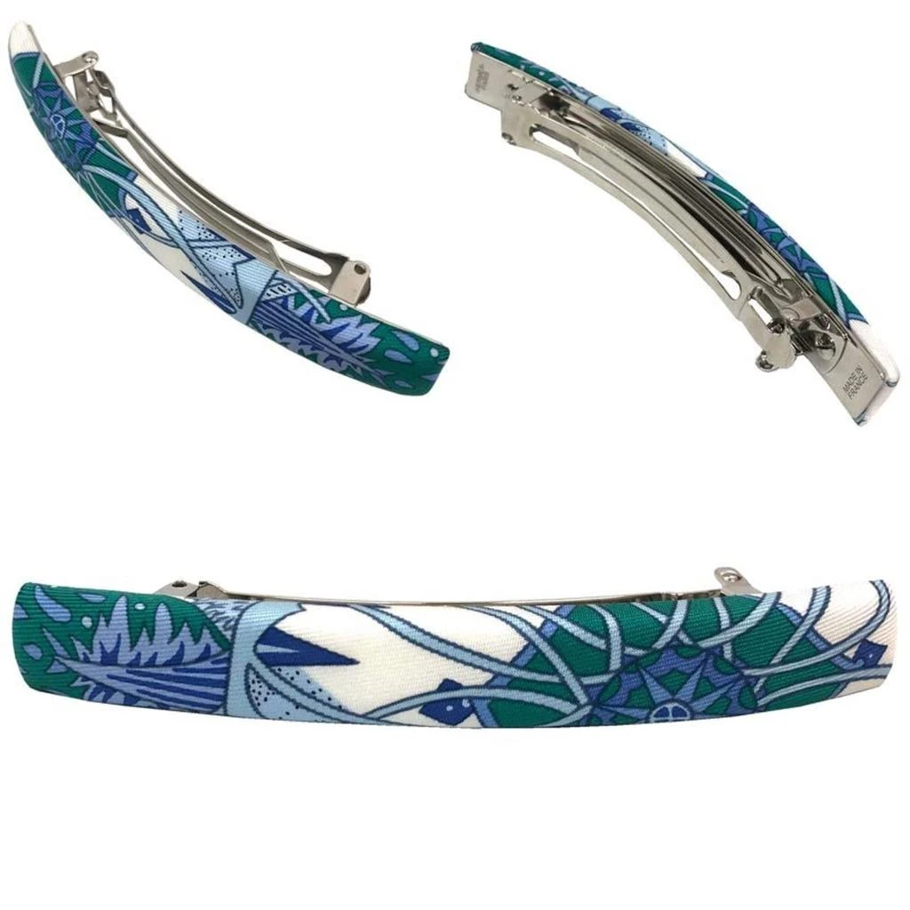 Hermes blue Brass Silk Barrette (Pre-Owned) 2