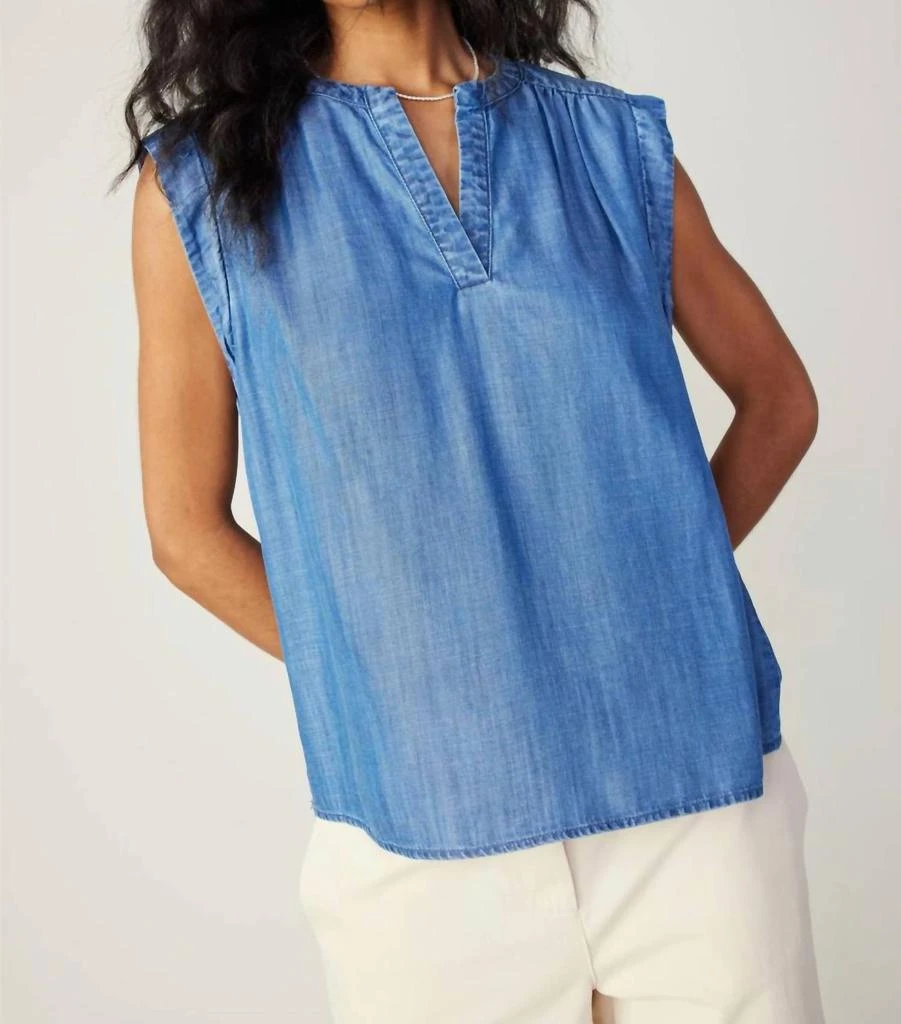 current air Leni Sleeveless Chambray Top 1