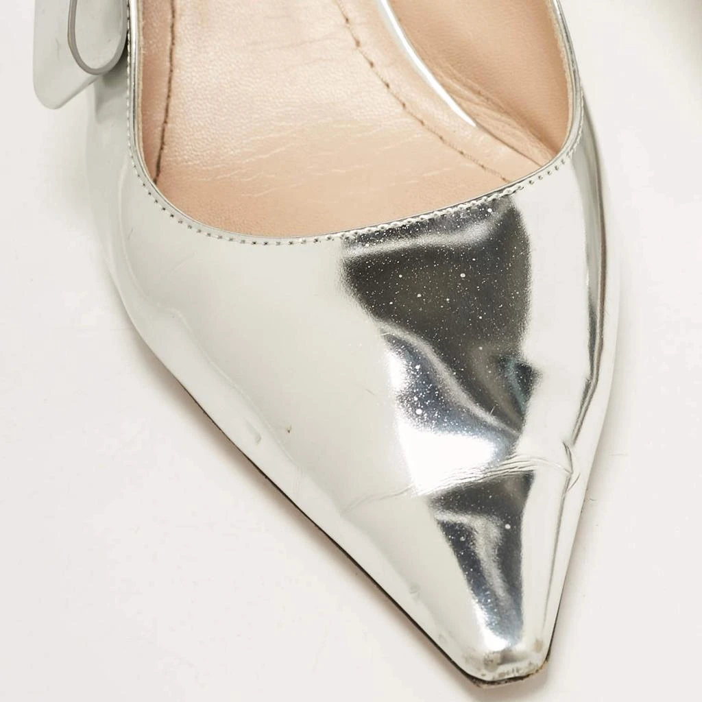 Dior Dior Silver Leather Sweet-D Slingback Pumps Size 40.5 7