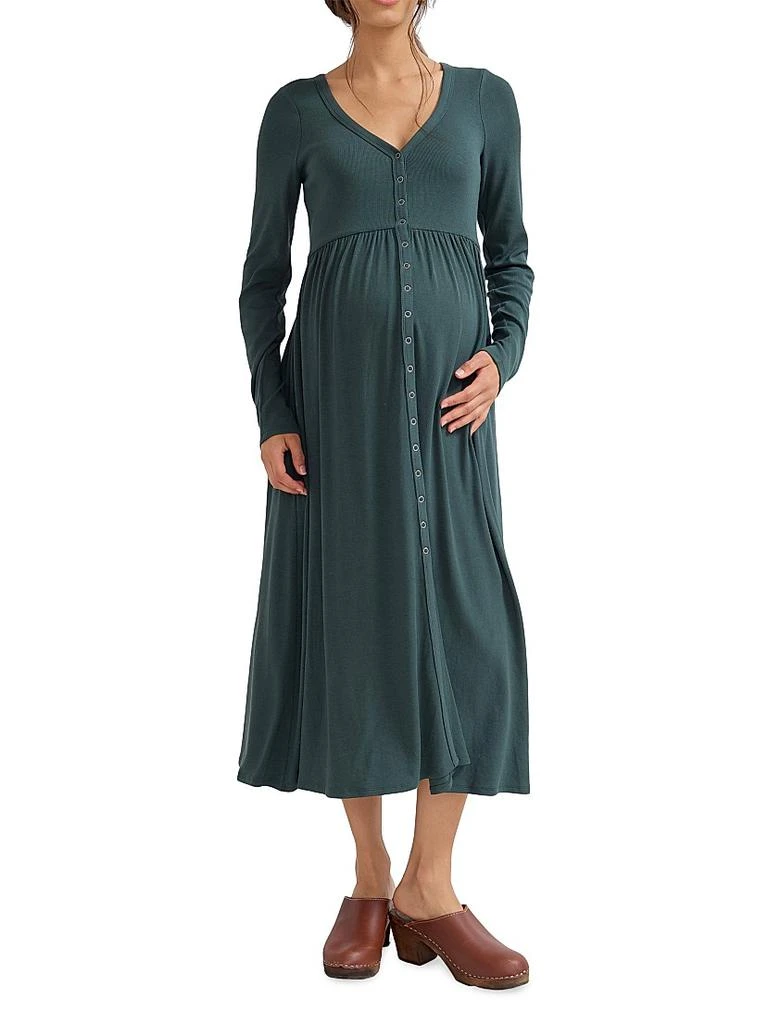 fitted lace wedding dress Hatch The Averie Polo Rib Sweater Dress in Burgundy main image 1