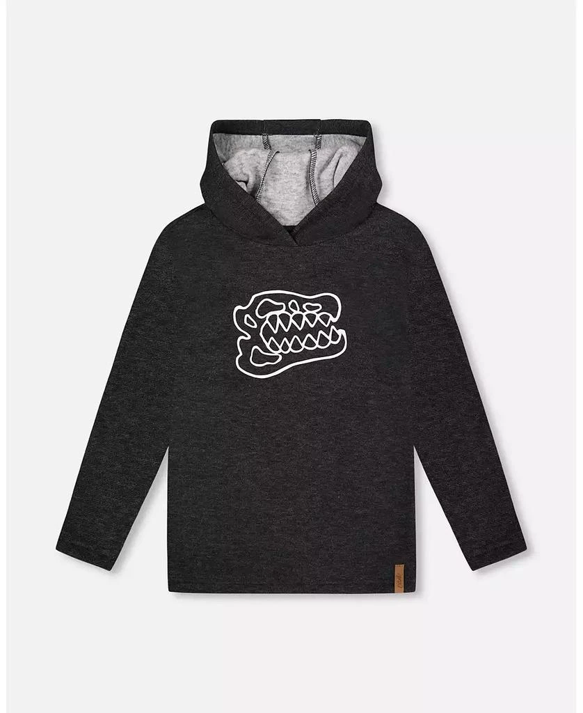 Deux par Deux Toddler Boys Long Sleeve Super Soft Brushed Jersey Hooded Sweatshirt Black - Toddler|Child