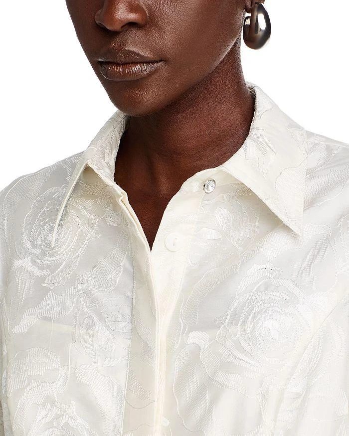 Teri Jon Floral Embroidered Color Block Shirt Dress 2