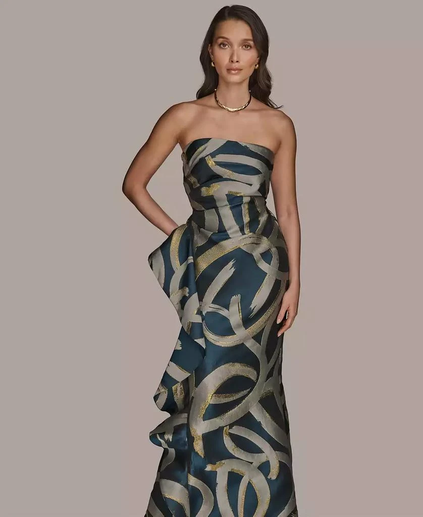 Donna Karan Women's Metallic-Print Strapless Gown 3