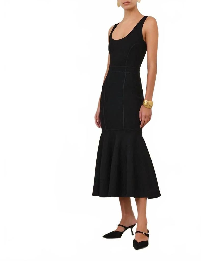 Zimmermann Hypnotic Sculptural Midi Dress In Black 3