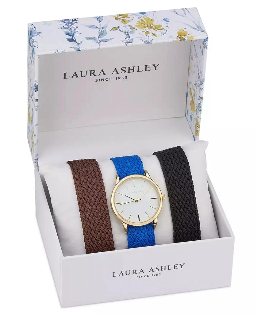 Laura Ashley Women's Interchangeable Multi-Colored Polyurethane Bands Watch 35mm Set 1