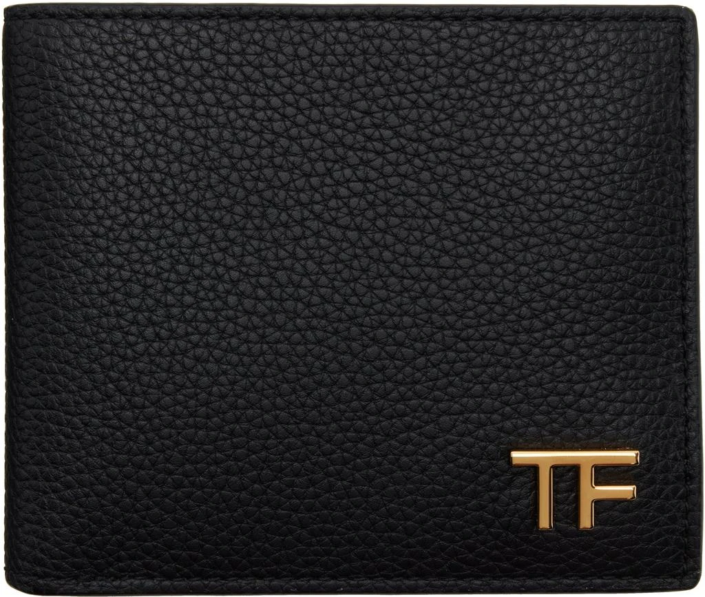 Tom Ford Black Soft Grain Leather T Line Bifold Wallet 1